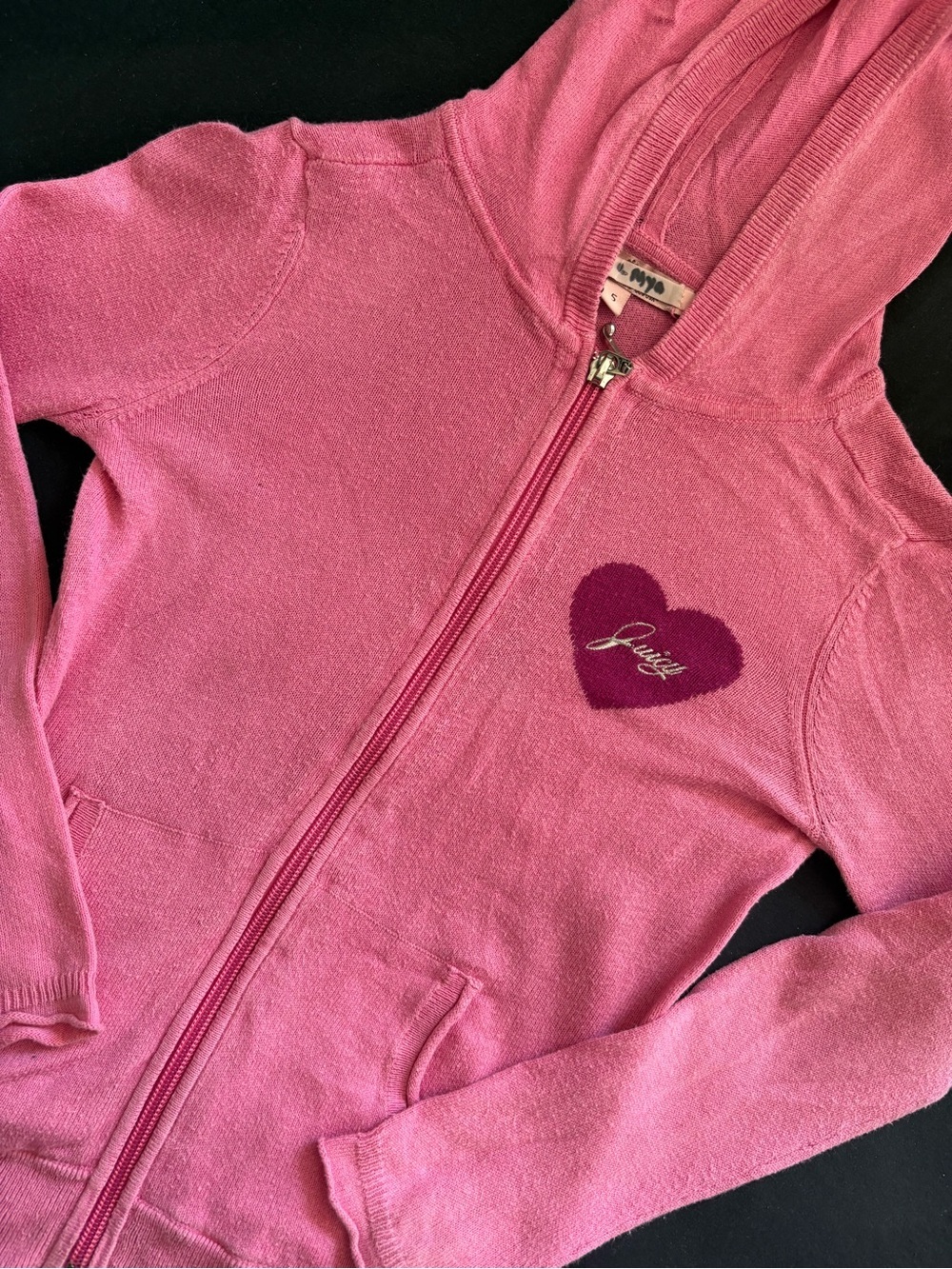 Juicy couture Pink Zip-Up Hoodie with Heart Detail